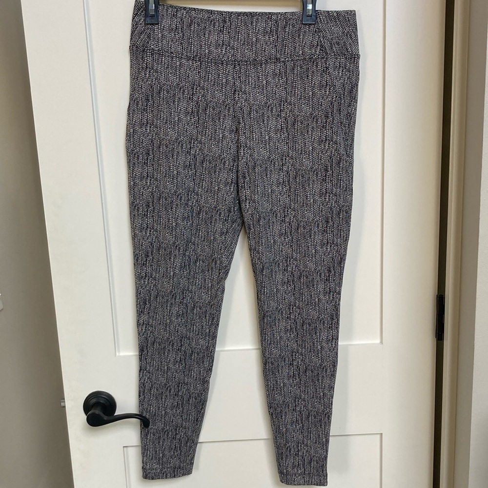 Gray Marled Leggings with Elastic Waistband